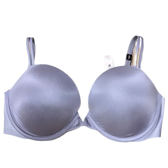 Victoria’s Secret Smooth Push Up Heavily Padded Satiny bra gray 32DDD - Picture 1 of 4